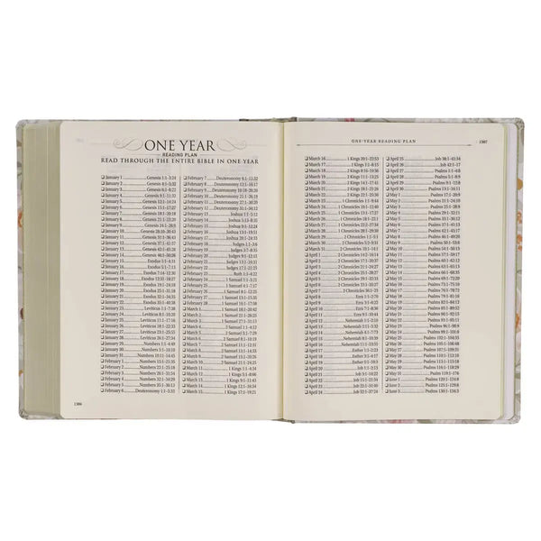 Sage Green Floral Hardcover Amelia Collection Large Print King James Version Note-taking Bible - Luke 22:42