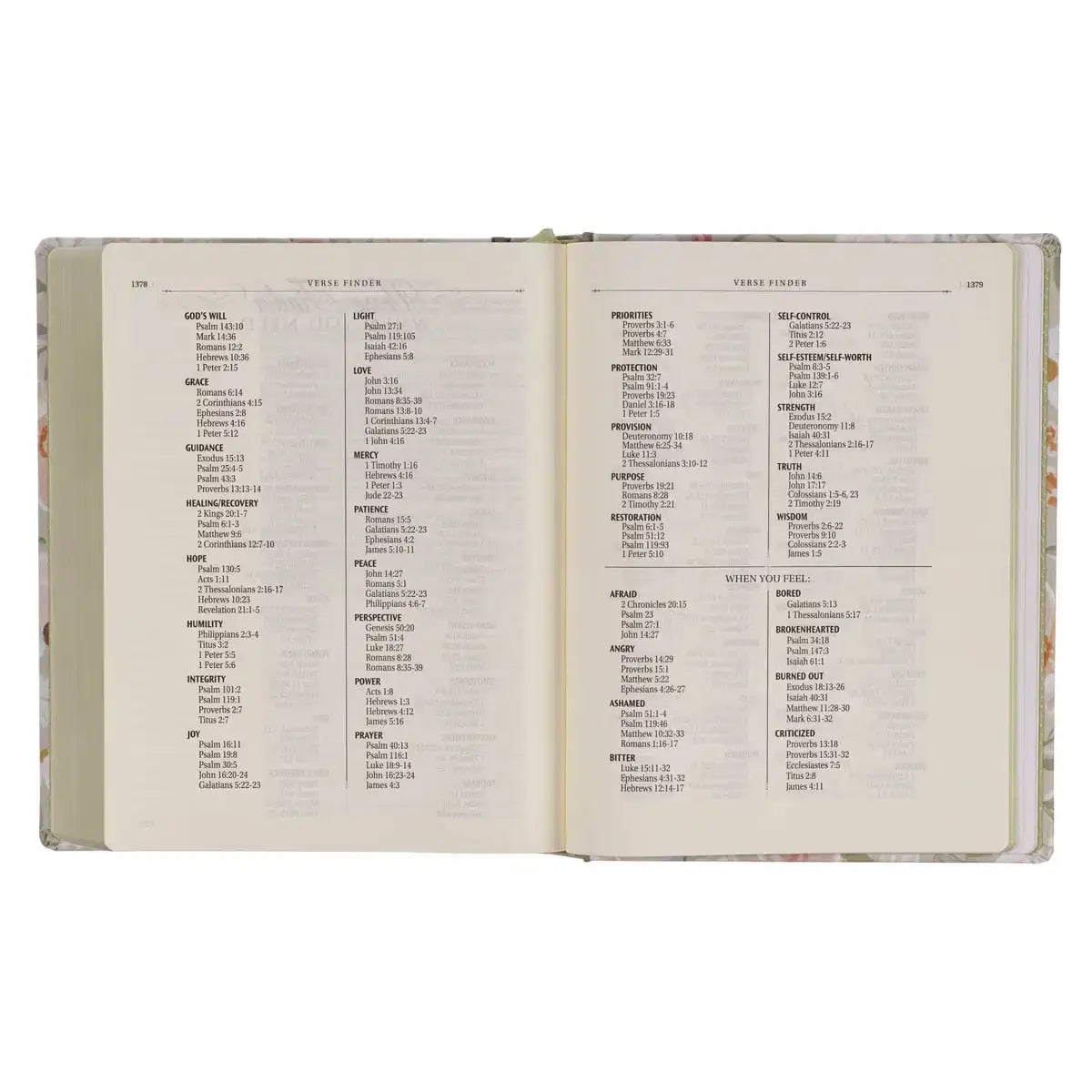 Sage Green Floral Hardcover Amelia Collection Large Print King James Version Note-taking Bible - Luke 22:42