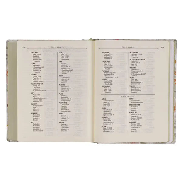 Sage Green Floral Hardcover Amelia Collection Large Print King James Version Note-taking Bible - Luke 22:42