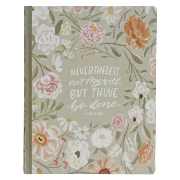 Sage Green Floral Hardcover Amelia Collection Large Print King James Version Note-taking Bible - Luke 22:42