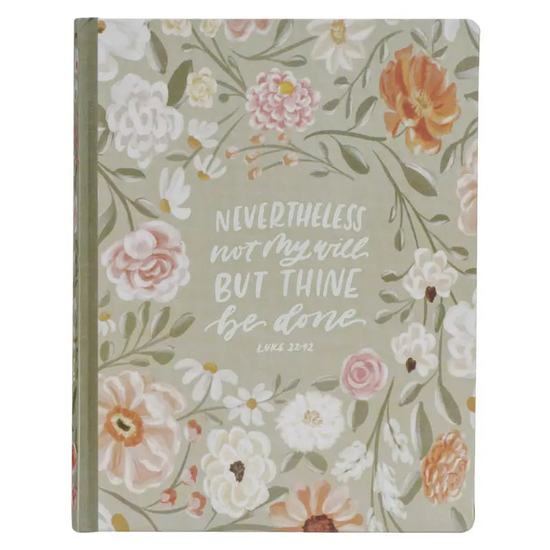 Sage Green Floral Hardcover Amelia Collection Large Print King James Version Note-taking Bible - Luke 22:42 Main image