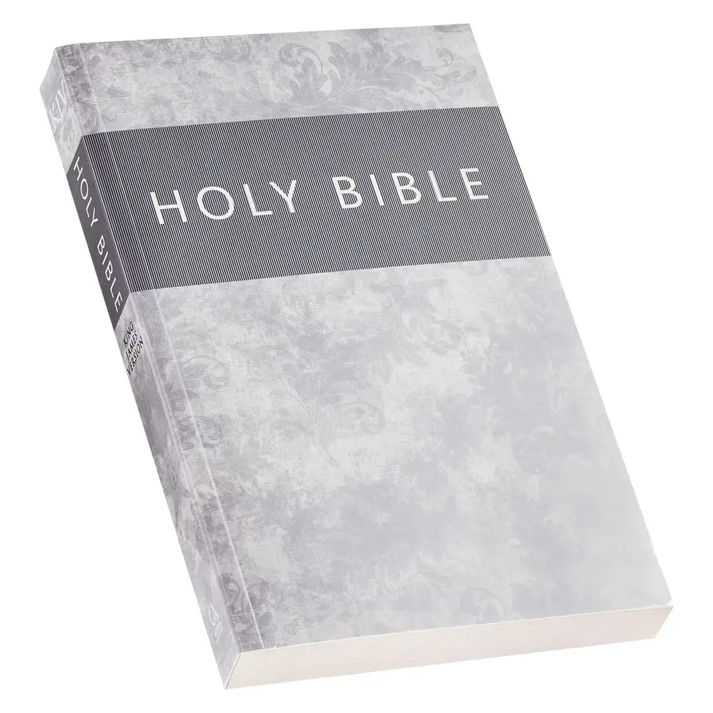 Silver-Gray Damask Softcover King James Version Outreach Bible