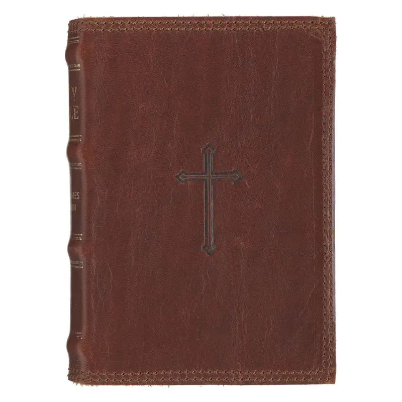 Spice-Brown Genuine Leather King James Version Pocket Bible