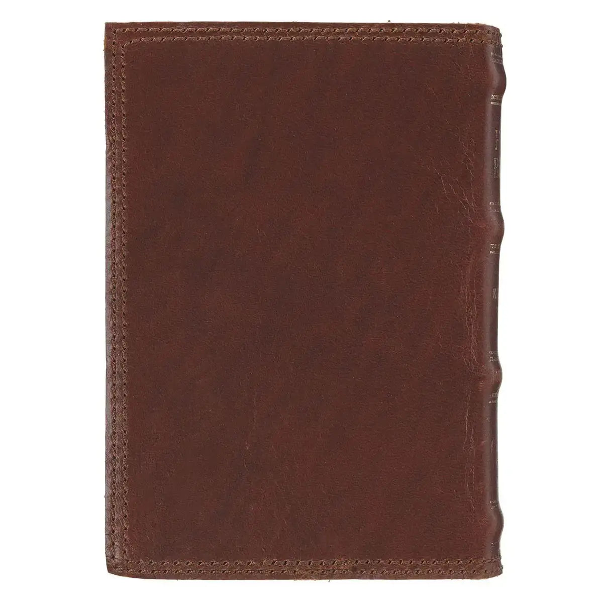 Spice-Brown Genuine Leather King James Version Pocket Bible Secondary image