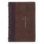 Spice-Brown & Burgundy Faux Leather Personal-Size Giant Print Compact King James Version Bible