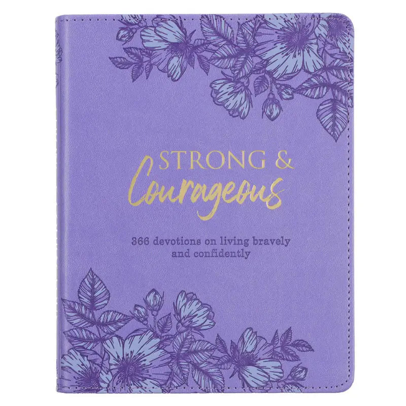 Strong & Courageous Purple Faux Leather Devotional