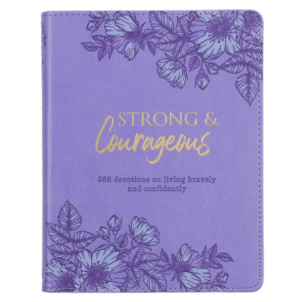 Strong & Courageous Purple Faux Leather Devotional