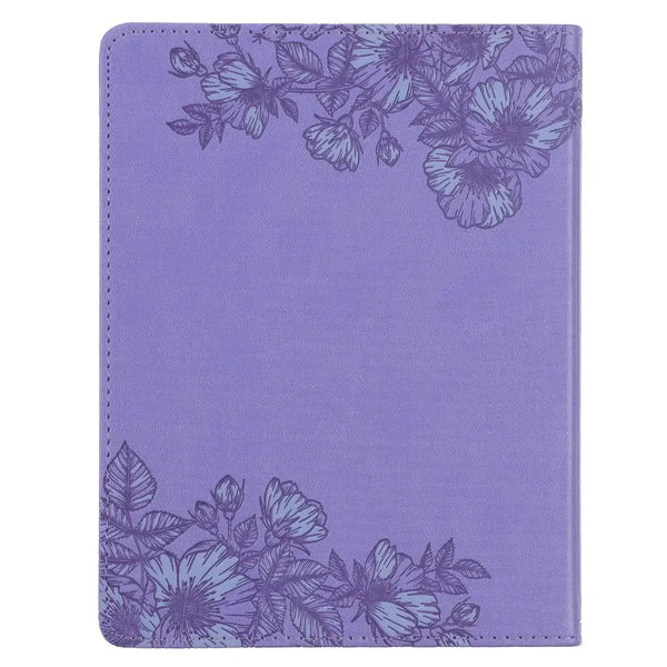Strong & Courageous Purple Faux Leather Devotional