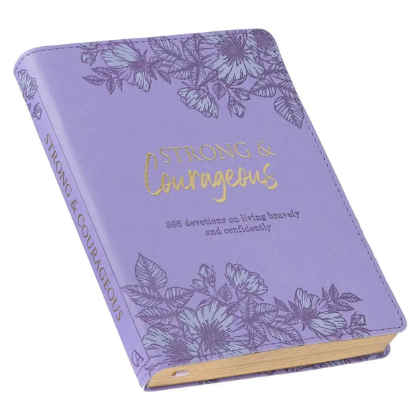 Strong & Courageous Purple Faux Leather Devotional