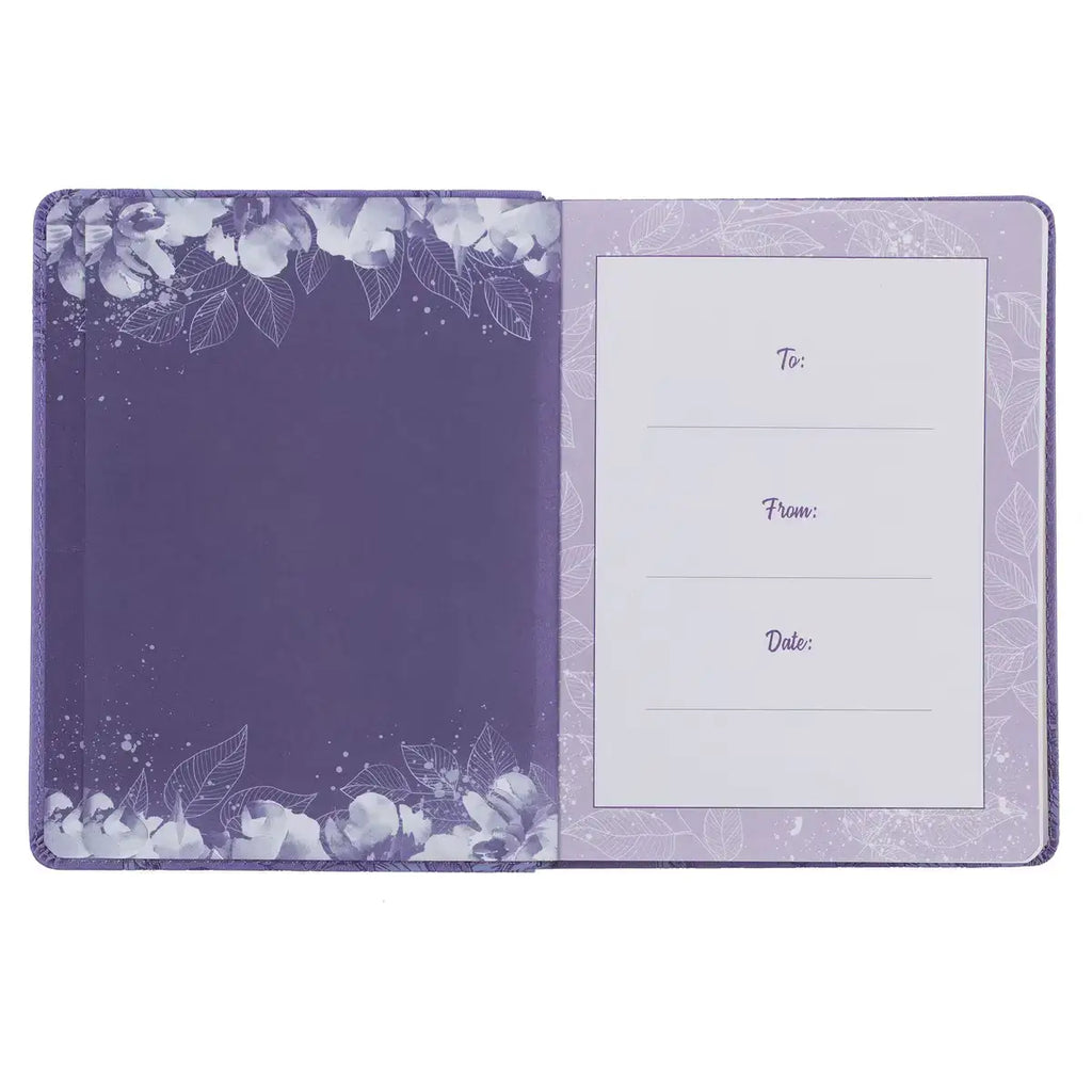 Strong & Courageous Purple Faux Leather Devotional