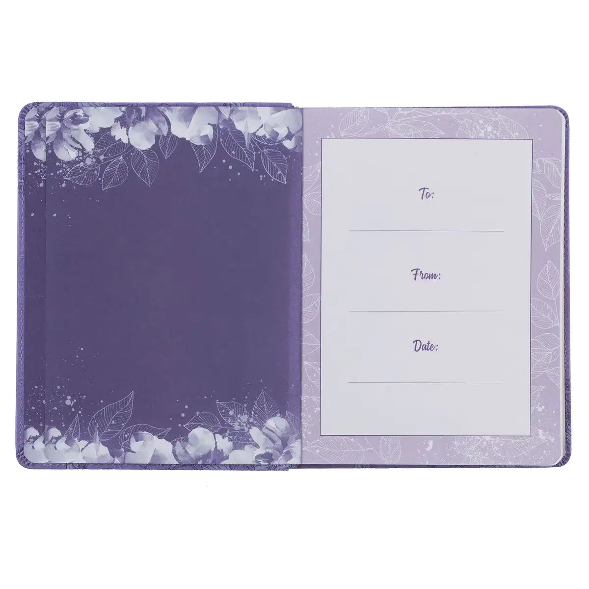 Strong & Courageous Purple Faux Leather Devotional