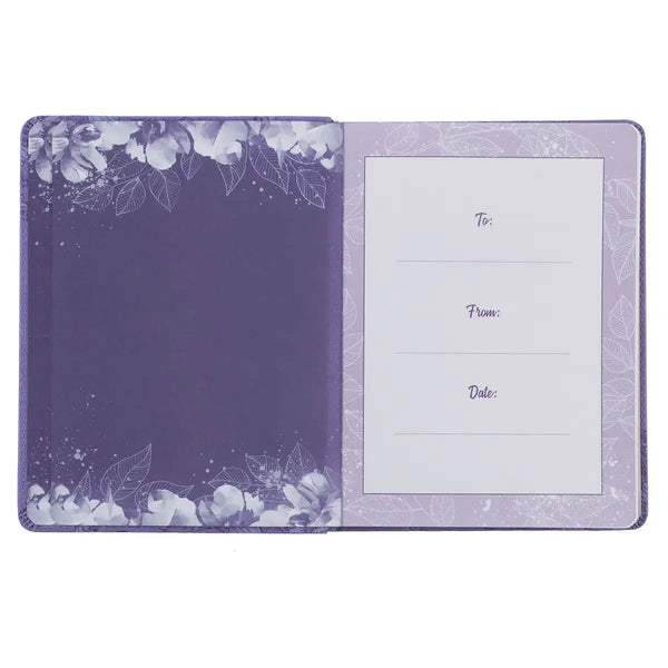 Strong & Courageous Purple Faux Leather Devotional