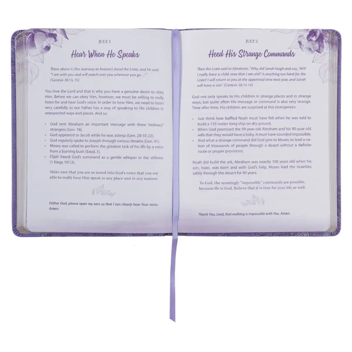Strong & Courageous Purple Faux Leather Devotional
