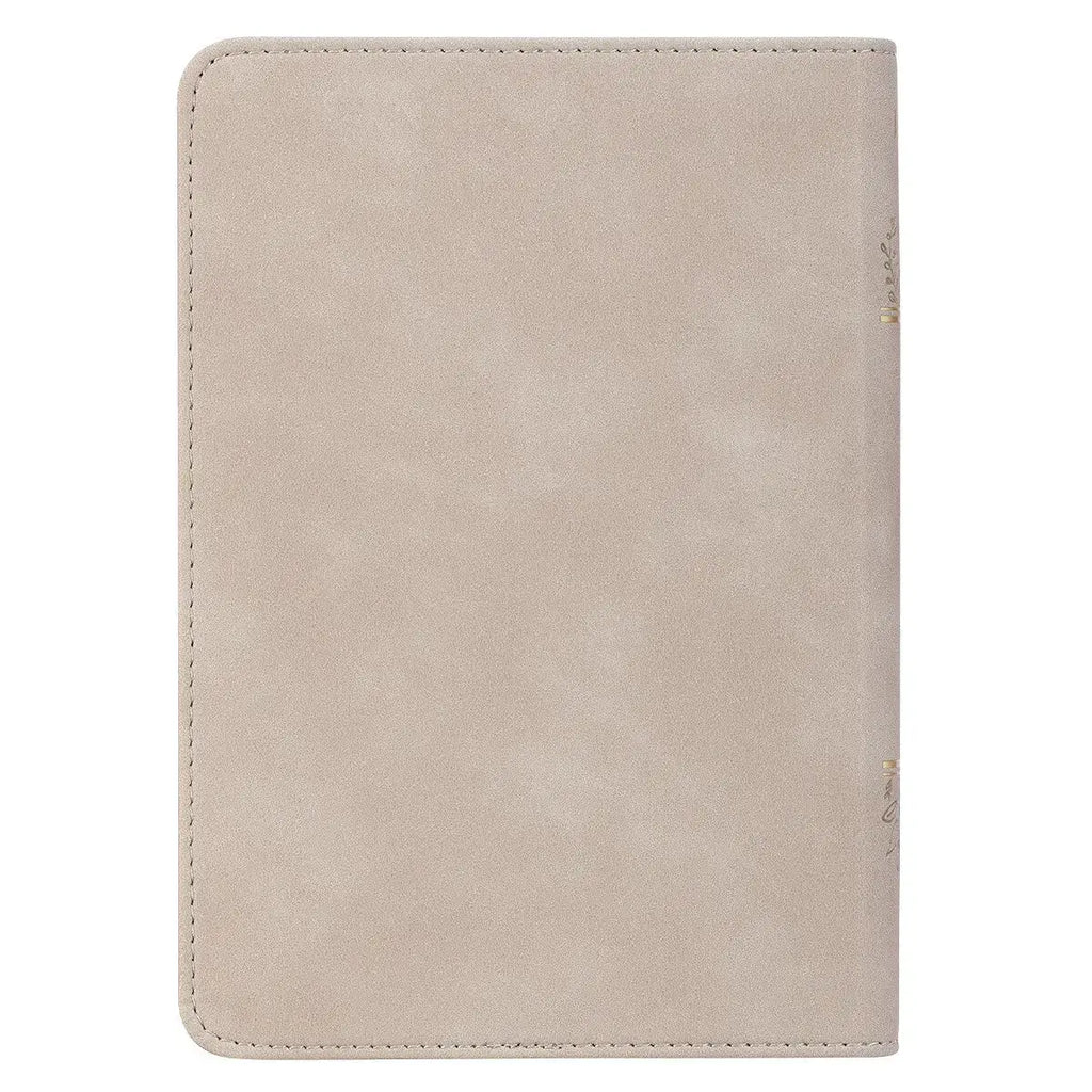 Taupe Bouquet Faux Leather Compact King James Version Bible