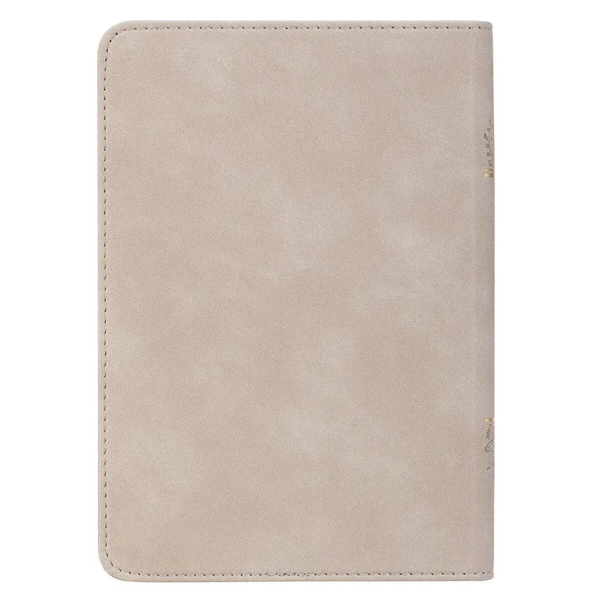 Taupe Bouquet Faux Leather Compact King James Version Bible