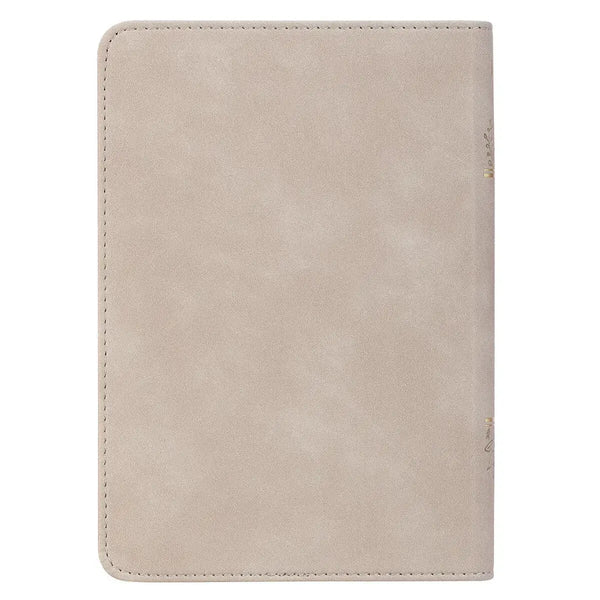 Taupe Bouquet Faux Leather Compact King James Version Bible