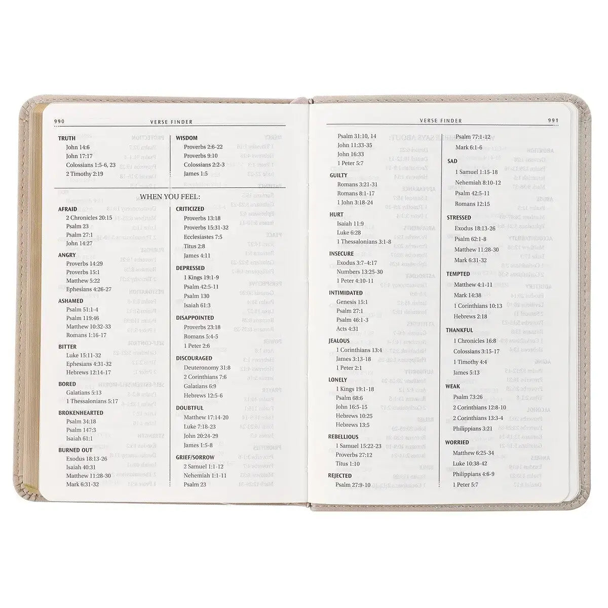 Taupe Bouquet Faux Leather Compact King James Version Bible