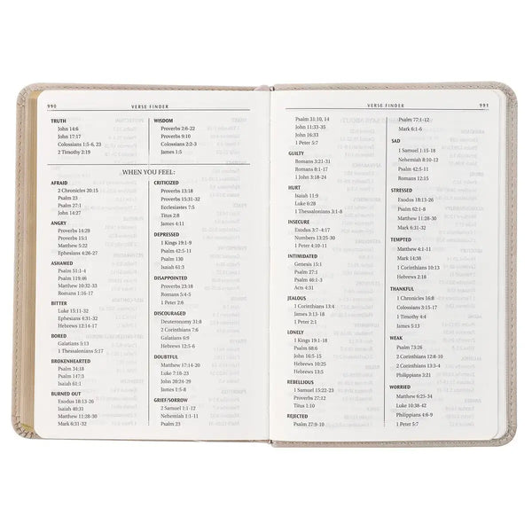 Taupe Bouquet Faux Leather Compact King James Version Bible