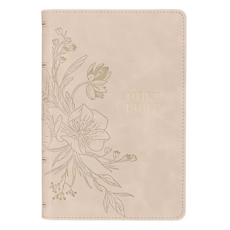 Taupe Faux Leather Personal-Size Giant Print Compact King James Version Bible