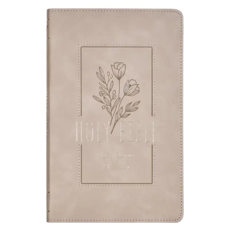 Taupe Floral Faux Leather King James Version Gift Edition Bible Main image