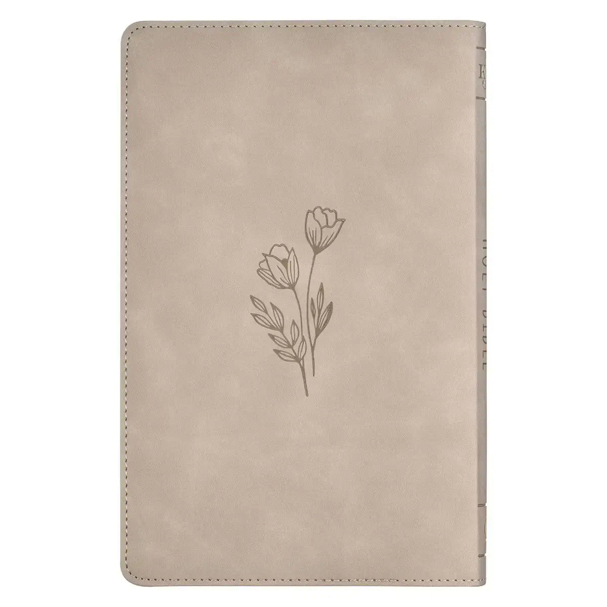 Taupe Floral Faux Leather King James Version Gift Edition Bible Secondary image