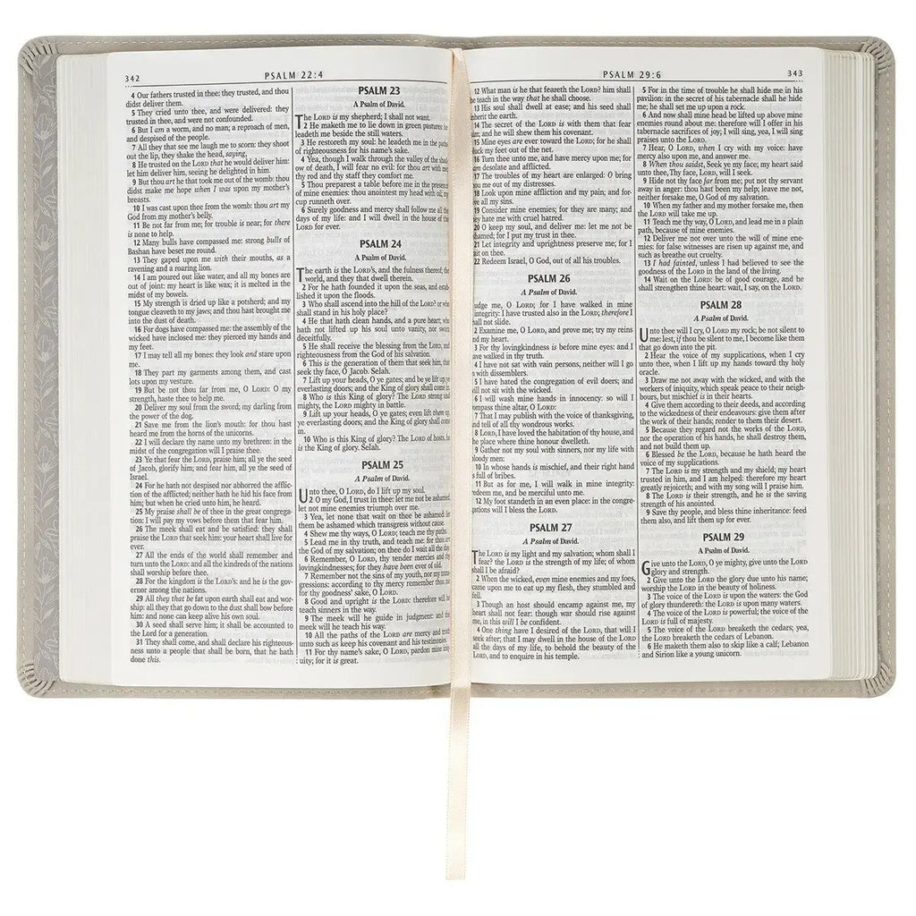 Taupe Floral Faux Leather King James Version Gift Edition Bible
