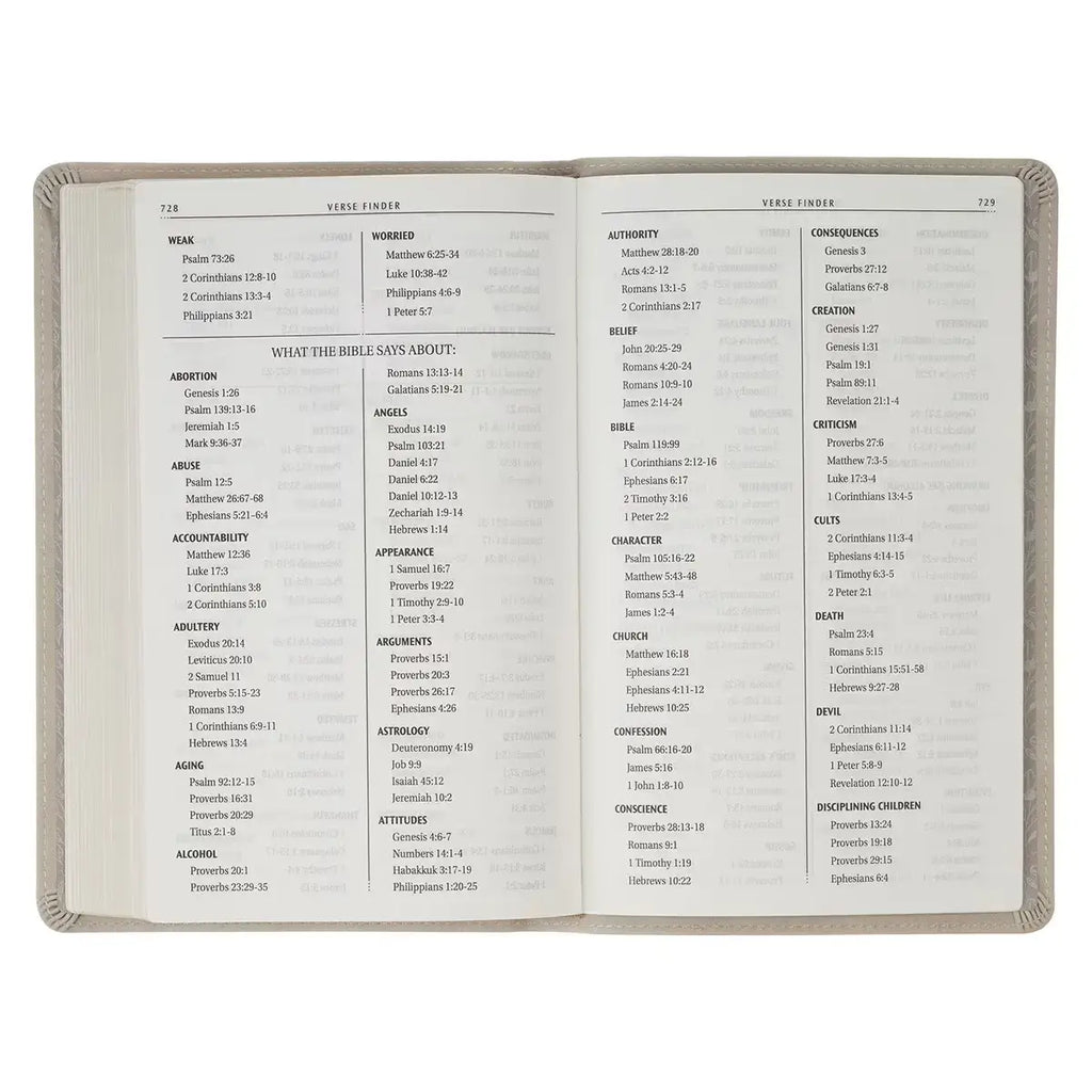Taupe Floral Faux Leather King James Version Gift Edition Bible