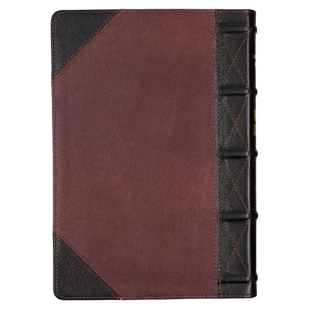 Tawny & Dark Brown Full Grain Leather Giant Print King James Version Bible with Thumb Index Secondary image