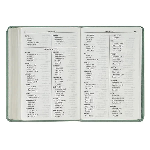 Teal Bloom Faux Leather Compact King James Version Bible