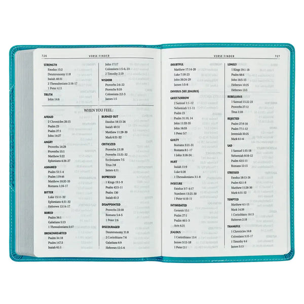 Teal Butterfly Faux Leather King James Version Gift Edition Bible