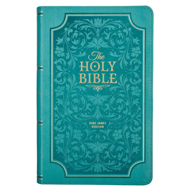 Teal Faux Leather Giant Print Standard-Size King James Version Bible with Thumb Index