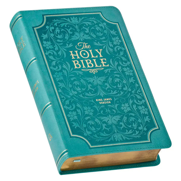 Teal Faux Leather Giant Print Standard-Size King James Version Bible with Thumb Index