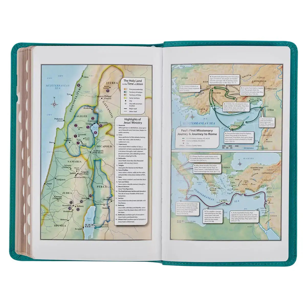 Teal Faux Leather Giant Print Standard-Size King James Version Bible with Thumb Index
