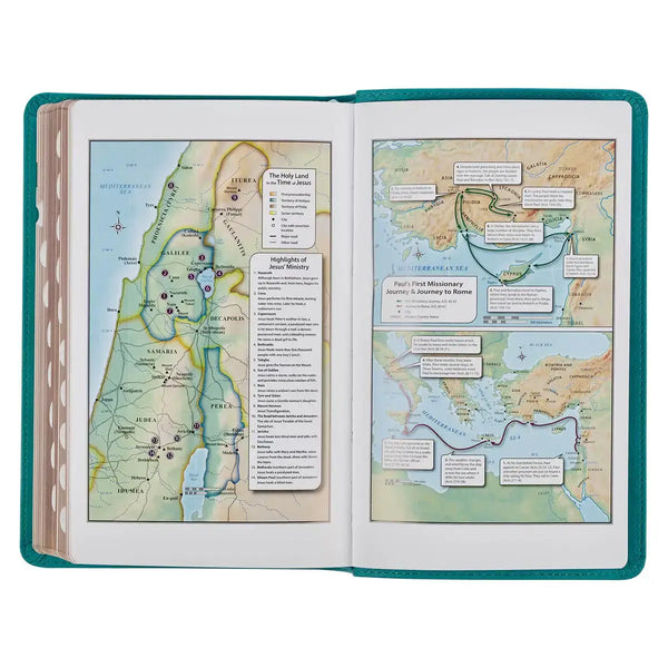 Teal Faux Leather Giant Print Standard-Size King James Version Bible with Thumb Index