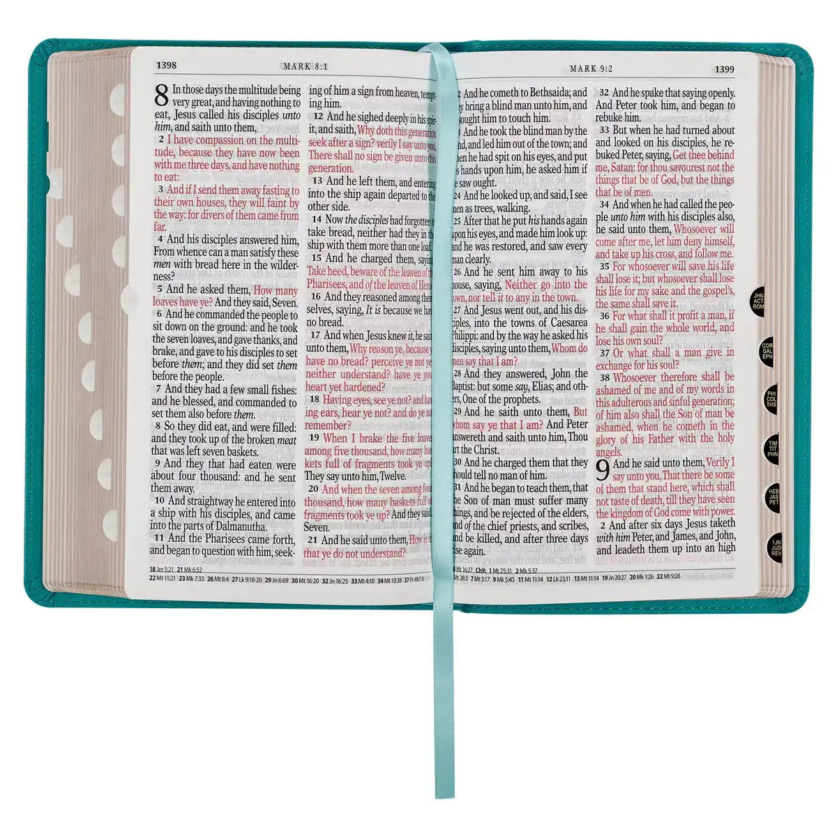 Teal Faux Leather Giant Print Standard-Size King James Version Bible with Thumb Index