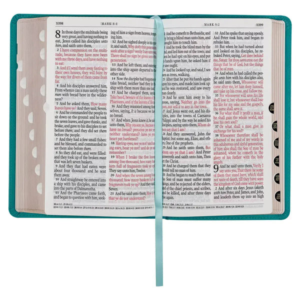 Teal Faux Leather Giant Print Standard-Size King James Version Bible with Thumb Index