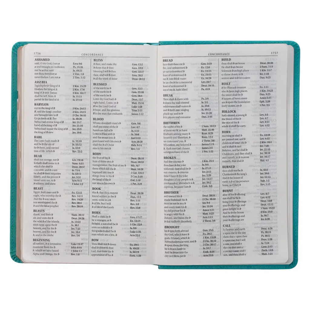 Teal Faux Leather Giant Print Standard-Size King James Version Bible with Thumb Index