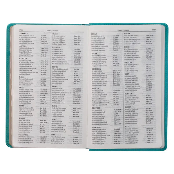Teal Faux Leather Giant Print Standard-Size King James Version Bible with Thumb Index