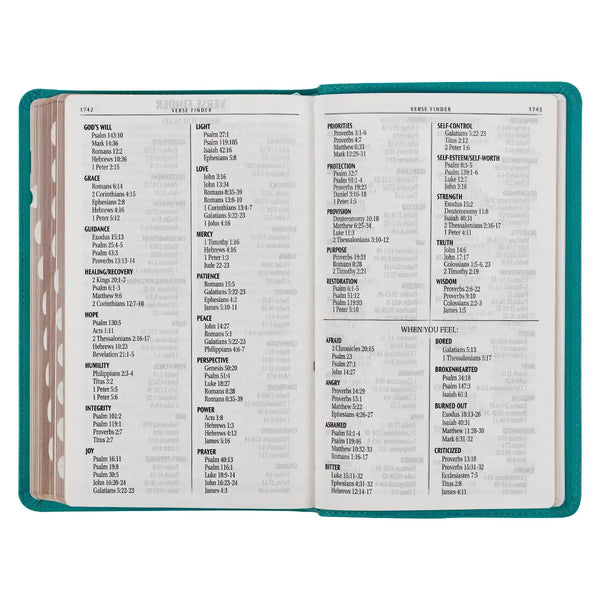 Teal Faux Leather Giant Print Standard-Size King James Version Bible with Thumb Index
