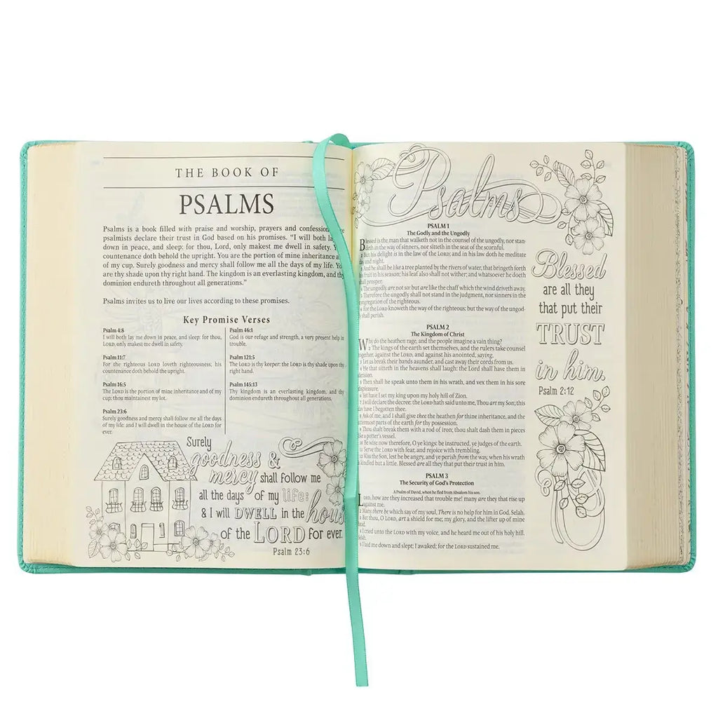 Teal Faux Leather Hardcover KJV My Creative Bible