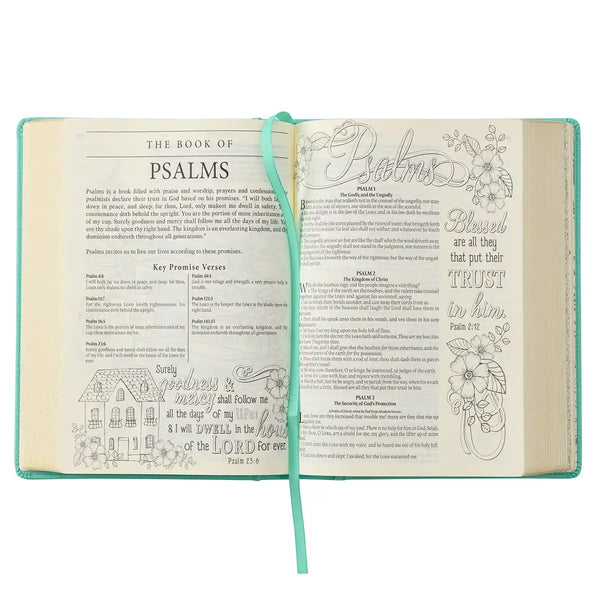 Teal Faux Leather Hardcover KJV My Creative Bible