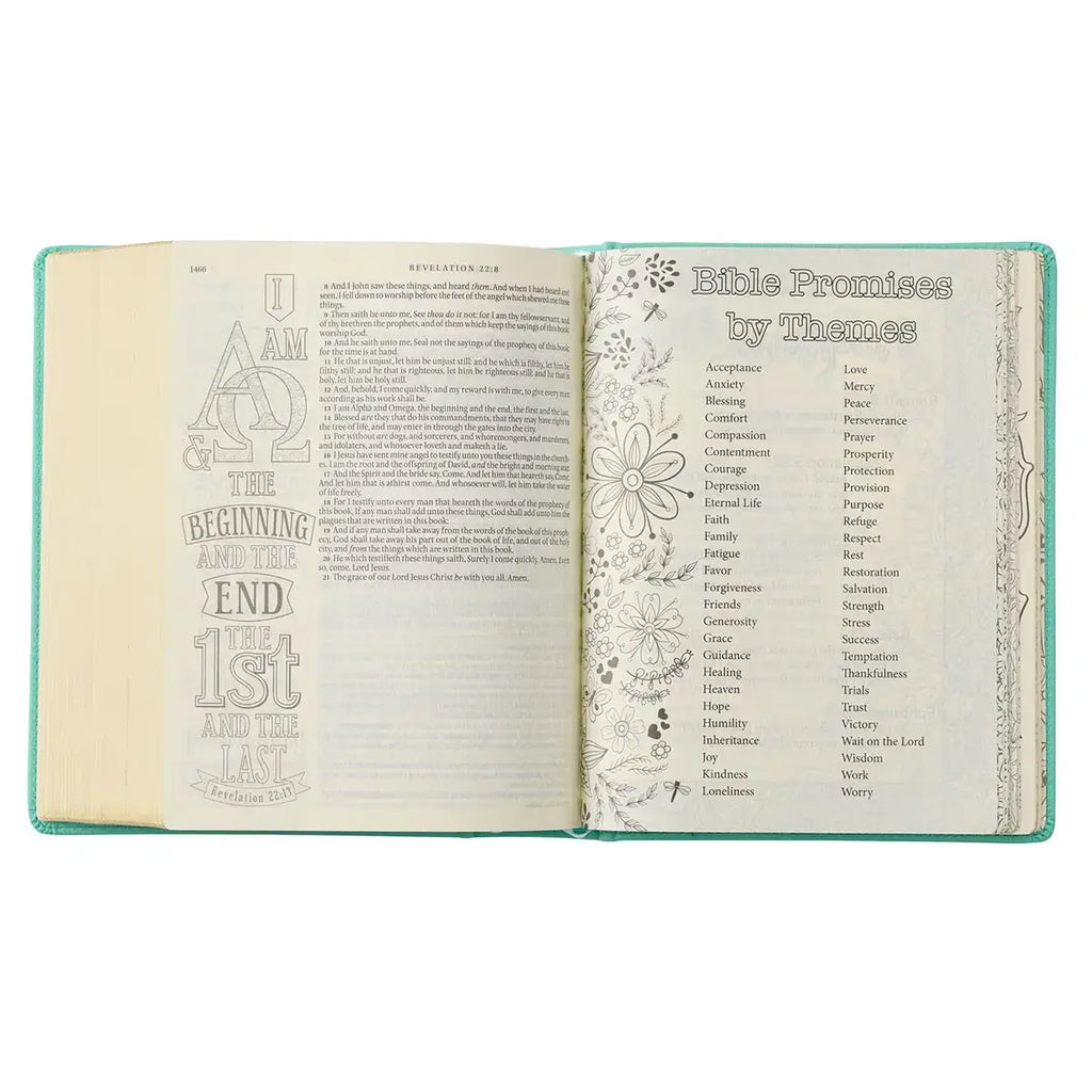 Teal Faux Leather Hardcover KJV My Creative Bible