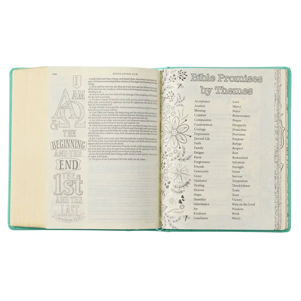 Teal Faux Leather Hardcover KJV My Creative Bible