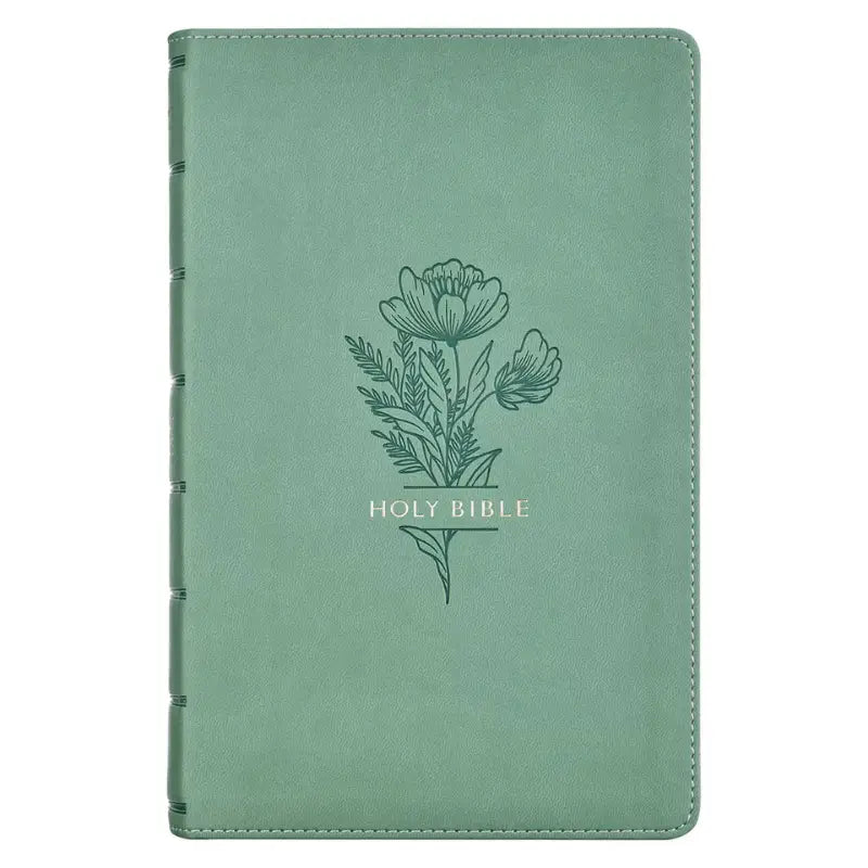 Teal Floral Faux Leather Giant Print Standard-size King James Version Bible with Thumb Index