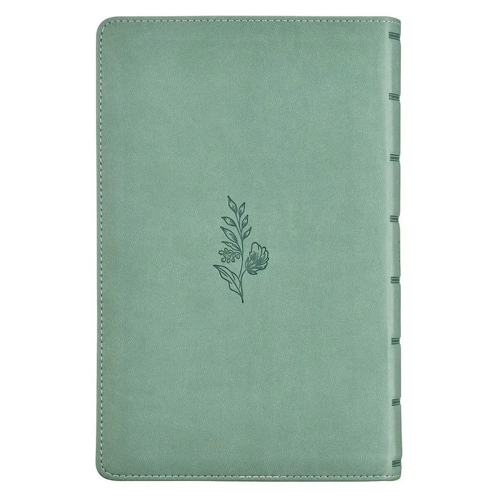 Teal Floral Faux Leather Giant Print Standard-size King James Version Bible with Thumb Index