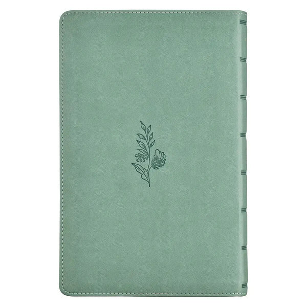 Teal Floral Faux Leather Giant Print Standard-size King James Version Bible with Thumb Index
