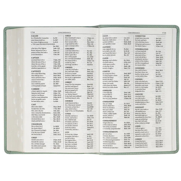 Teal Floral Faux Leather Giant Print Standard-size King James Version Bible with Thumb Index