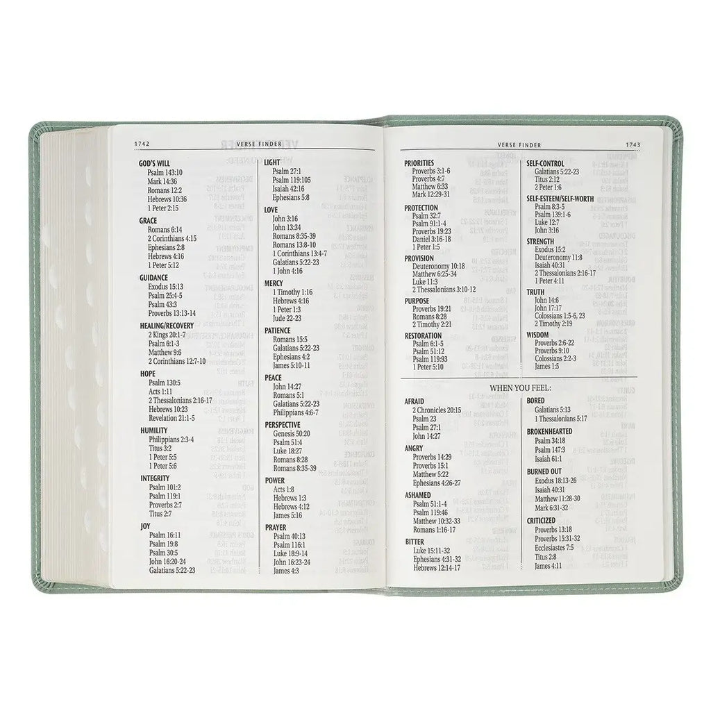 Teal Floral Faux Leather Giant Print Standard-size King James Version Bible with Thumb Index