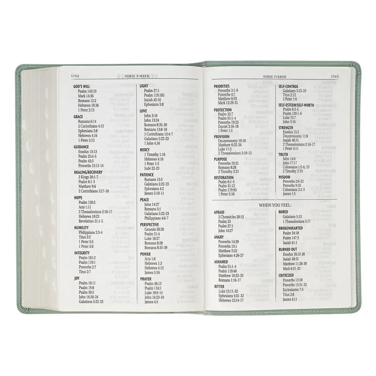 Teal Floral Faux Leather Giant Print Standard-size King James Version Bible with Thumb Index