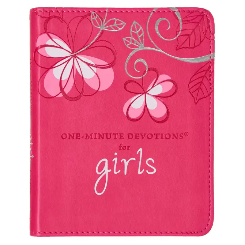 The One-Minute Devotions for Girls Pink Faux Leather Devotional Main image